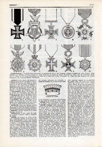 LAMINA V12230: Condecoraciones y Corona de conde