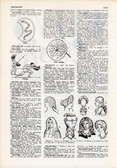 LAMINA V12228: Pelucas de epoca