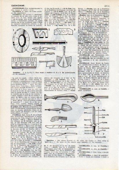 LAMINA V12279: Tipos de cuchilla y cuchillo