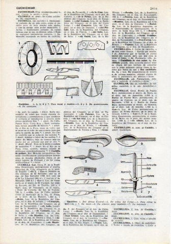LAMINA V12279: Tipos de cuchilla y cuchillo