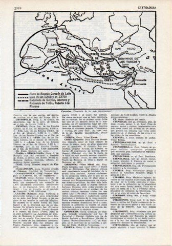 LAMINA V12275: Itinerario de las cruzadas mas importantes