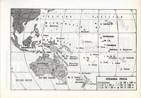 LAMINA V12173: Mapa de Oceania fisica