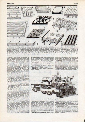 LAMINA V12221: Pavimento y maquina para pavimentar