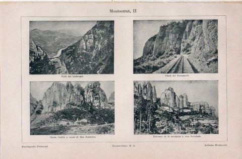 LAMINA V12892: Vistas varias de Montserrat, Barcelona