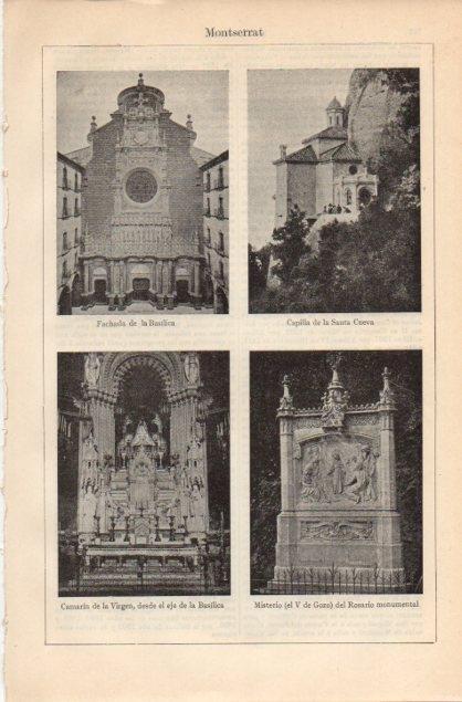LAMINA V12894: Fachada, Capilla e interior de Montserrat