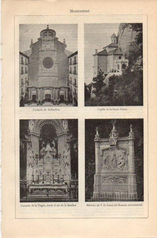 LAMINA V12894: Fachada, Capilla e interior de Montserrat
