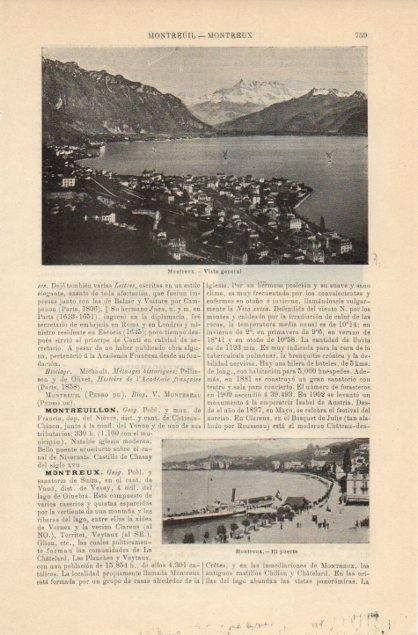 LAMINA V12880: Vista y puerto de Montreux