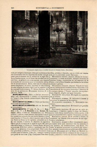 LAMINA V12900: Interior de la Catedral de Barcelona en Semana Santa