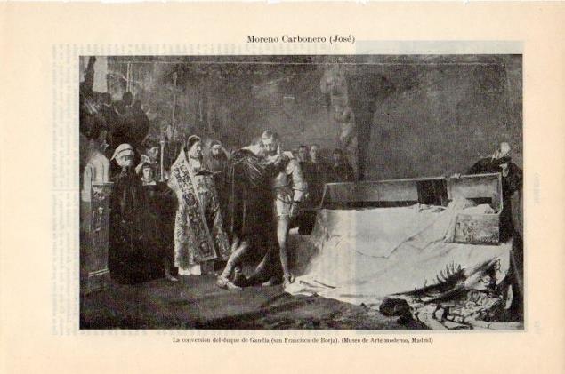 LAMINA V12926: La conversion del duque de Gandia, por J. Moreno Carbonero