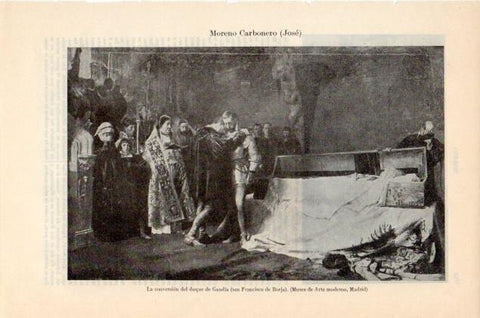 LAMINA V12926: La conversion del duque de Gandia, por J. Moreno Carbonero