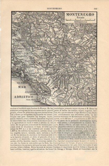 LAMINA V12818: Mapa de Montenegro