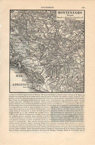 LAMINA V12818: Mapa de Montenegro