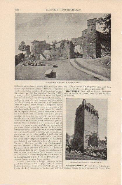 LAMINA V12853: Muralla y torre en Monticchiello
