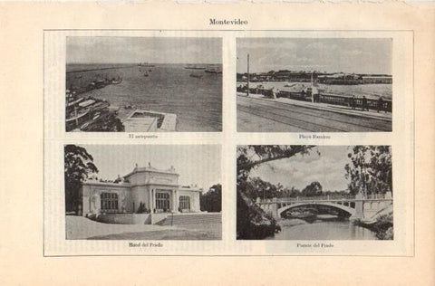 LAMINA V12848: Aeropuerto, playa y hotel del Prado en Montevideo