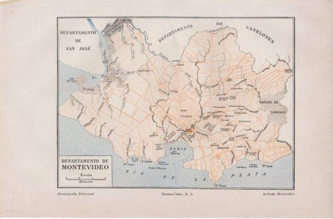 LAMINA V12836: Mapa del Departamento de Montevideo