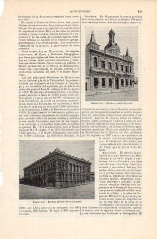 LAMINA V12845: Escuela publica de tercer grado en Montevideo