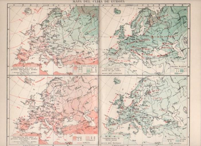 LAMINA V13034: Mapas del clima de Europa
