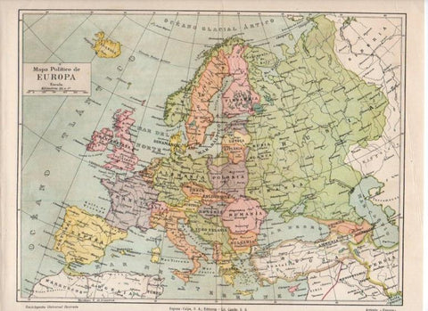 LAMINA V13032: Mapa politico de Europa