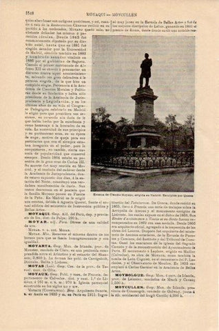 LAMINA V13024: Estatua de Claudio Moyano en Madrid