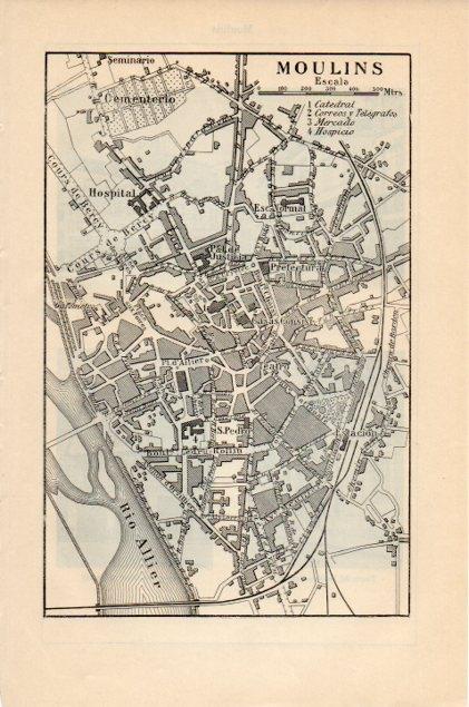 LAMINA V13016: Plano de Moulins, Francia