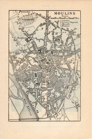 LAMINA V13016: Plano de Moulins, Francia
