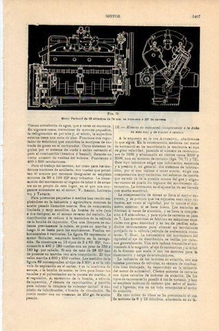 LAMINA V13010: Motor Packard de 12 cilindros 76 mm