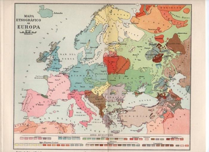 LAMINA V13037: Mapa etnografico de Europa