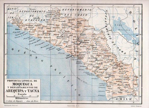 LAMINA V13044: Mapa del litoral de Moquegua, Arequipa y TAcna