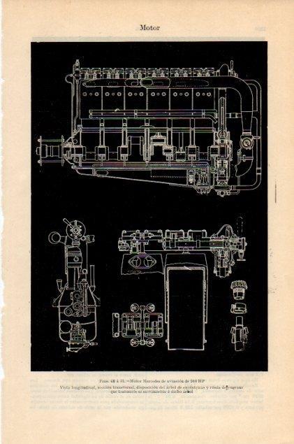 LAMINA V13004: Motor Mercedes de aviacion de 260 HP