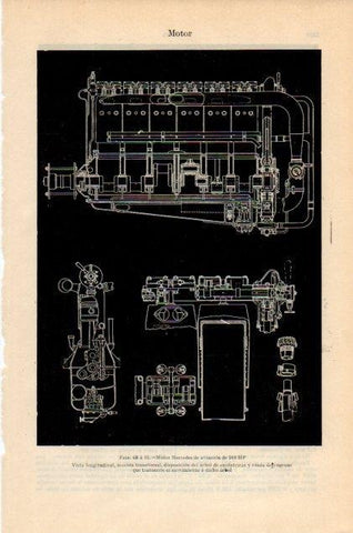 LAMINA V13004: Motor Mercedes de aviacion de 260 HP