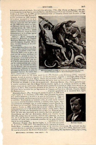 LAMINA V12953: Hercules matando la hidra Lerna, por Mortimer