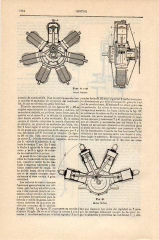 LAMINA V12998: Motor Gnome y motor Miller