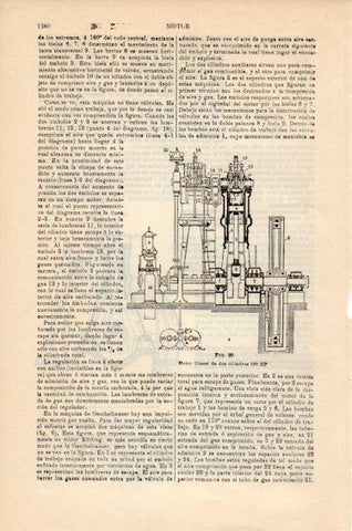 LAMINA V12996: Motor Diesel de dos cilindros 120 HP
