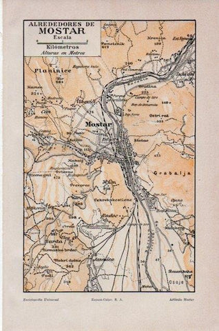 LAMINA V12986: Mapa de los alrededores de Mostart