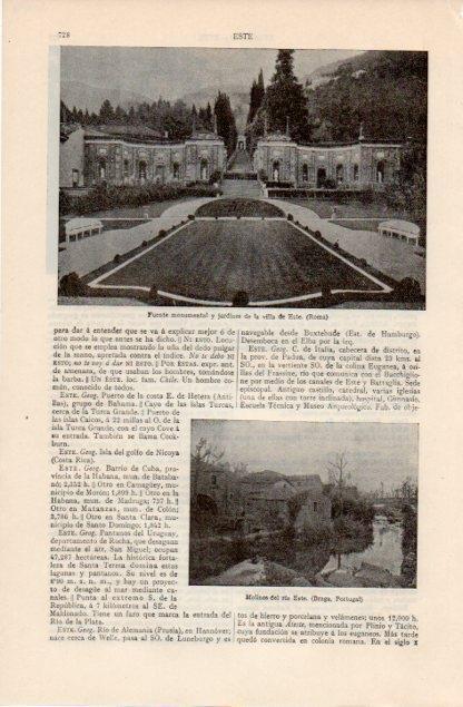 LAMINA V12598: Fuente y jardines de la villa de Este en Roma