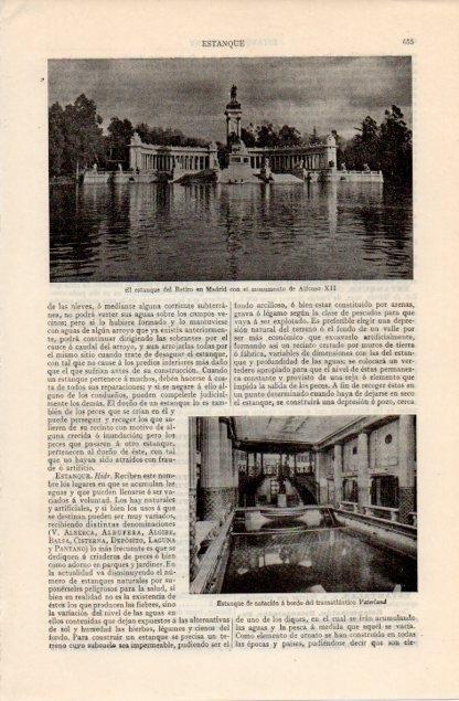 LAMINA V12594: Estanque del Retiro en Madrid