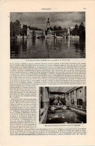 LAMINA V12594: Estanque del Retiro en Madrid