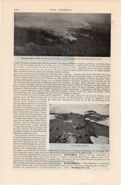 LAMINA V12655: Corriente de lava del Etna en la erupcion de 1923