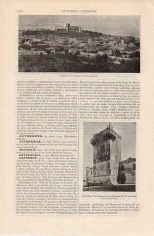 LAMINA V12637: Vista y Torre del homenaje en Estremoz, Portugal