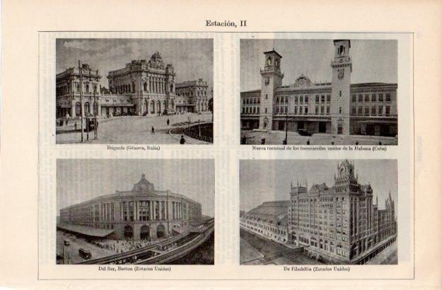 LAMINA V12557: Estacion de Genova, La Habana, Boston y Filadelfia