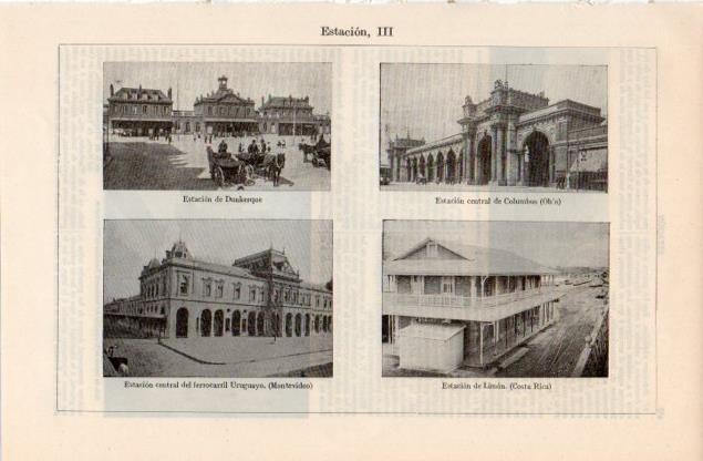 LAMINA V12558: Estacion de Dunkerque, Montevideo y Limon
