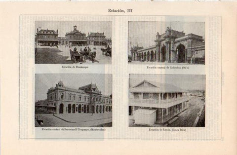 LAMINA V12558: Estacion de Dunkerque, Montevideo y Limon