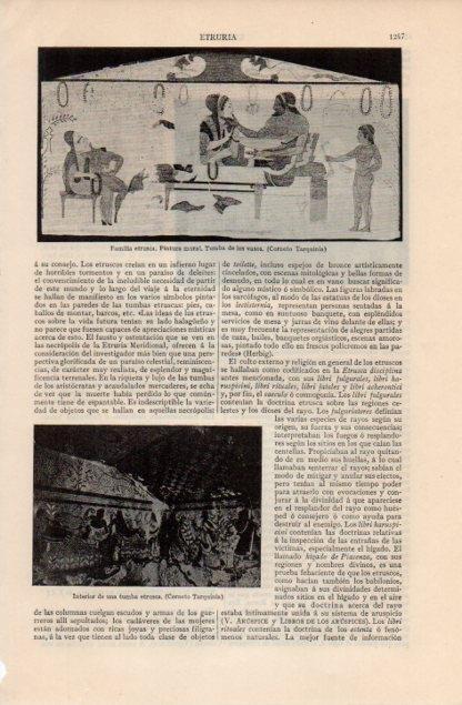 LAMINA V12660: Pintura y tumba etrusca