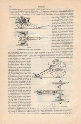 LAMINA V12761: Montaje para cañones Krupp modelo 1868