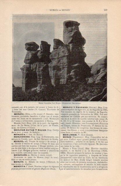 LAMINA V12735: Rocas Los Monjes en Montserrat, Barcelona