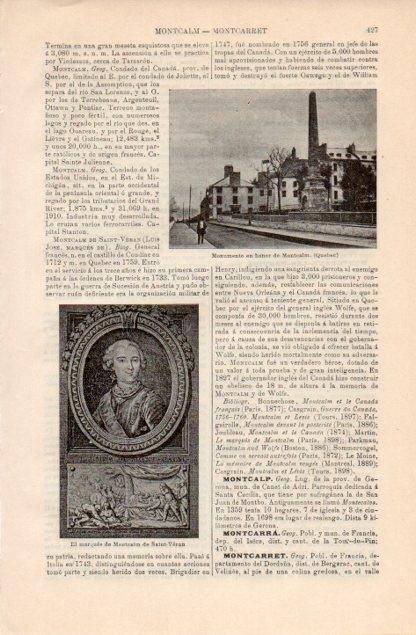 LAMINA V12789: Monumento de Montcalm en Quebec