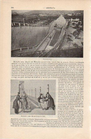 LAMINA V12779: Dibujo de montañas rusas de 1840