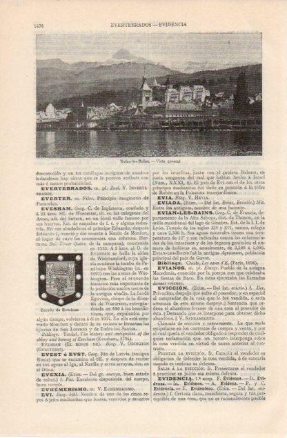 LAMINA V12693: Vista general de Evian les Bains