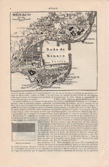 LAMINA V12711: Plano y bandera de Monaco