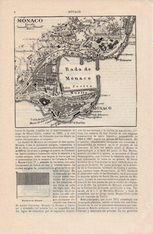 LAMINA V12711: Plano y bandera de Monaco